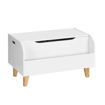 Keezi 2-in-1 Kids Toy Box and Bookshelf Storage White MDF