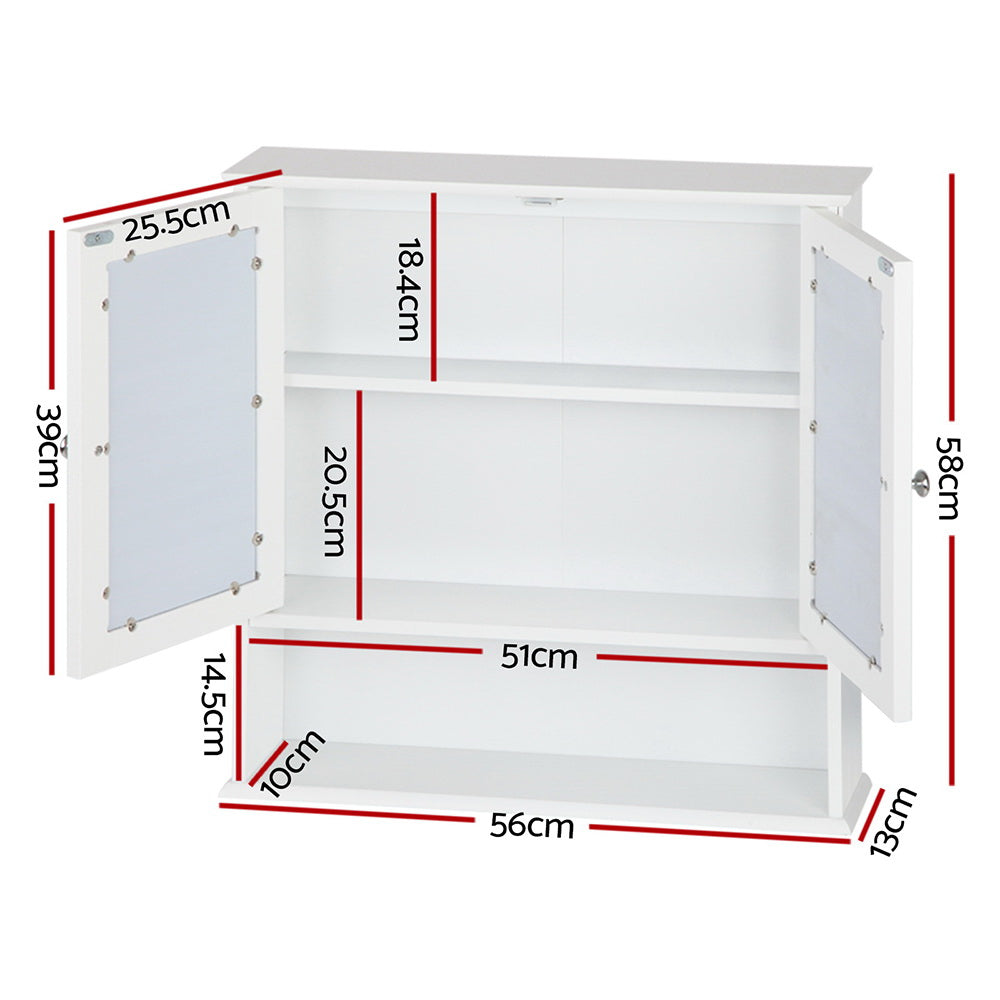 Space Saving Artiss Bathroom Mirror Cabinet White