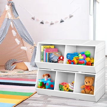 Keezi Kids Storage Rack E1 MDF Stackable White
