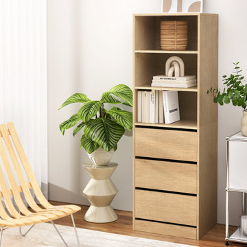 Artiss Tallboy Chest of Drawers Cabinet 3 Drawer Pine