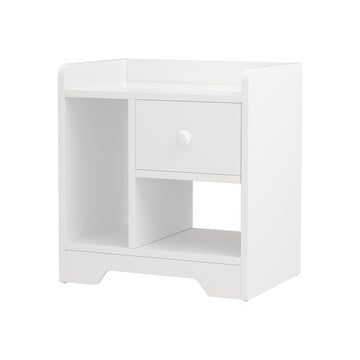 Artiss Bedside Table with Drawer and Open Shelf White