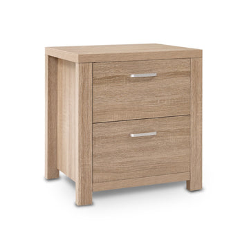 Artiss MAXI Bedside Table 2 Drawers Pine Woodgrain