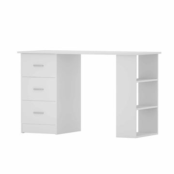Artiss Computer Desk Home Office Desk with 3 Drawers and Shelves White