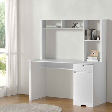 Artiss Computer Desk with Storage Shelf Drawer Cabinet White