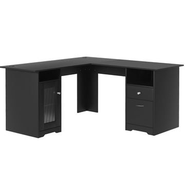 Artiss L-Shape Corner Computer Desk Black 150cm