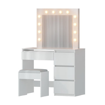 Artiss LED Dressing Table with Hollywood Vanity Mirror White