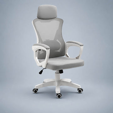 Fortia Ergonomic Mesh Office Chair Gray with Headrest
