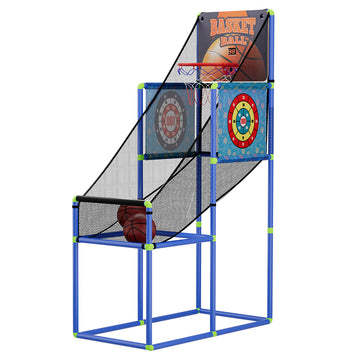 Electronic Basketball Arcade Game 3-in-1 Scorer Machine Adjustable Blue