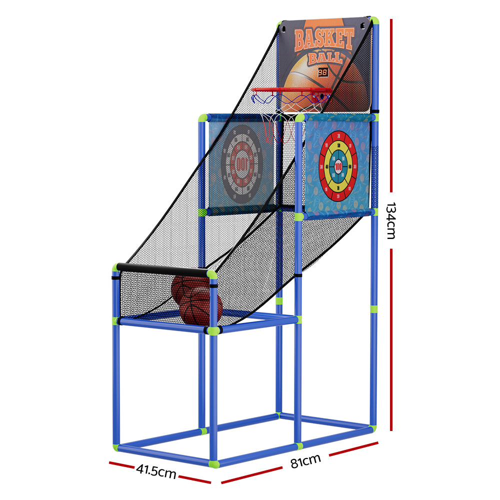 Electronic Basketball Arcade Game 3-in-1 Scorer Machine Adjustable Blue