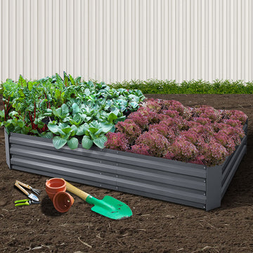 Green Fingers Galvanised Steel Raised Garden Bed 210x90cm