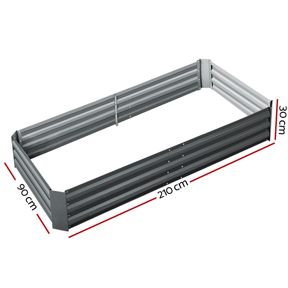 Green Fingers Galvanised Steel Raised Garden Bed 210x90cm
