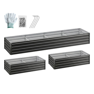 Green Fingers Raised Garden Bed Ergonomic 45cm Galvanised Steel 320cm