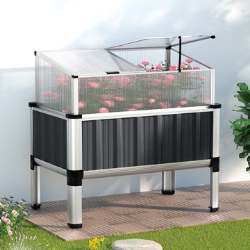 Green Fingers Raised Garden Bed with Polycarbonate Roof 80cm
