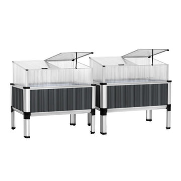 Green Fingers Steel Raised Garden Bed with Polycarbonate Roof 80cm