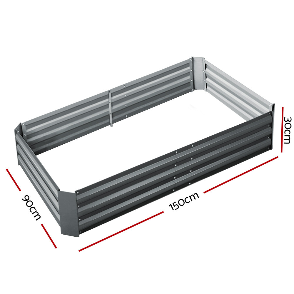Galvanised Steel Raised Garden Bed 150x90cm 2-Pack