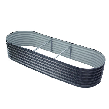 Green Fingers Rustproof Galvanised Steel Raised Garden Bed 240cm Oval
