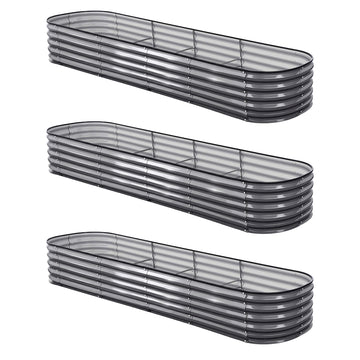 Green Fingers Galvanised Steel Raised Garden Bed Kit 3 Pcs 320cm