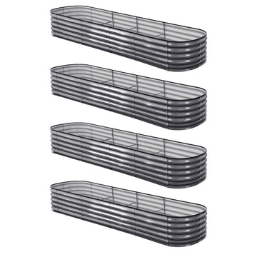 Green Fingers Galvanised Steel Raised Garden Bed Kit 4 Pcs 320cm
