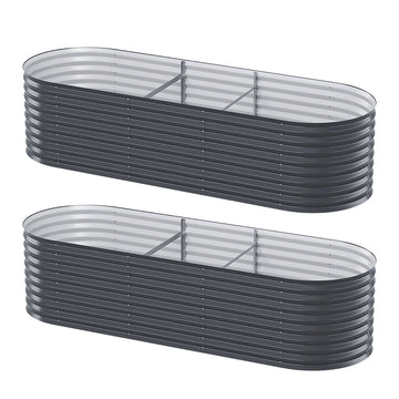 Green Fingers Galvanised Steel Raised Garden Bed 240cm