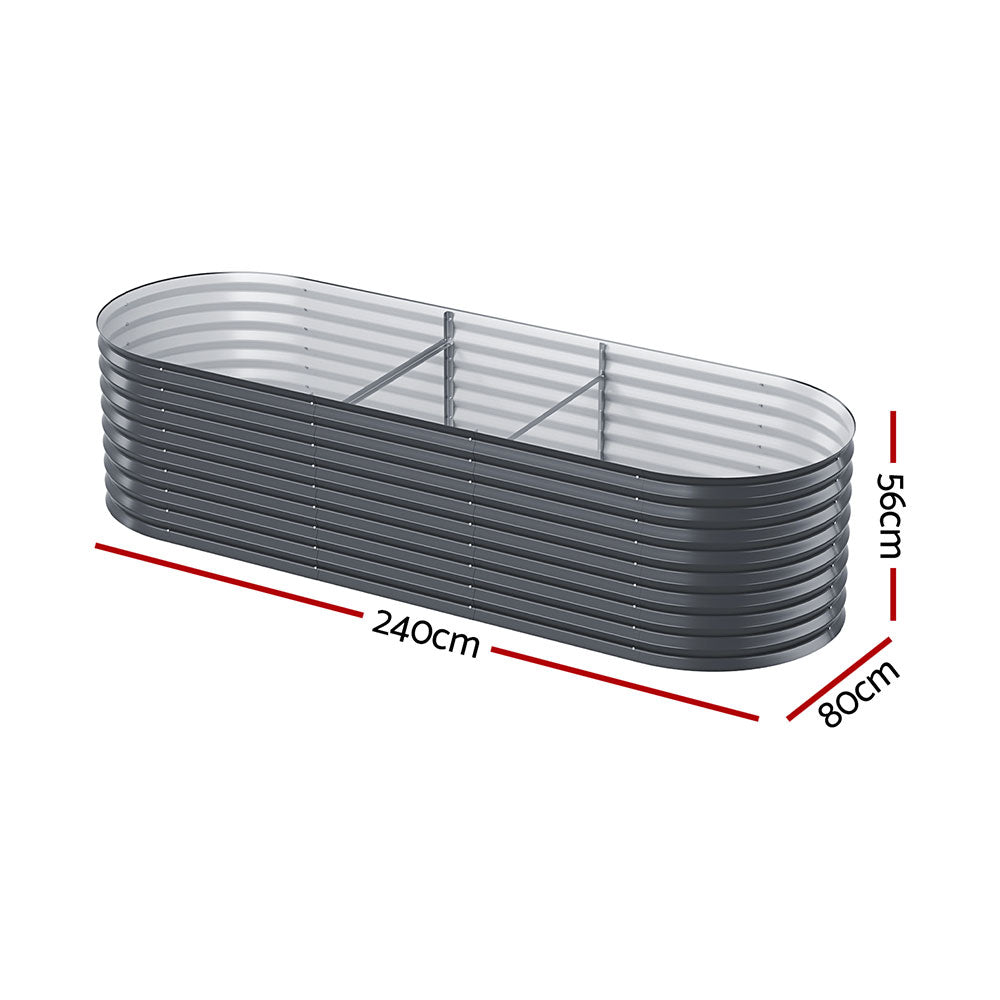Green Fingers Galvanised Steel Raised Garden Bed 240cm