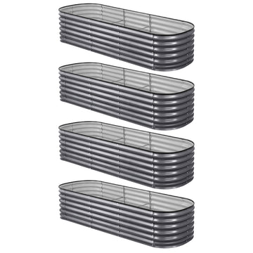 Green Fingers Galvanised Steel Raised Garden Bed Kit 240cm Oval