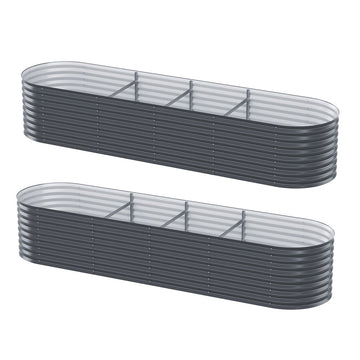 Green Fingers Galvanised Steel Raised Garden Bed 320cm