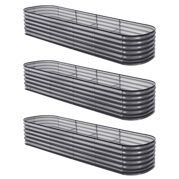 Green Fingers Galvanised Steel Raised Garden Bed 3-Pack 320cm