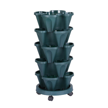 Greenfingers 5-Tier Vertical Garden Bed Strawberry Planter Dark Green