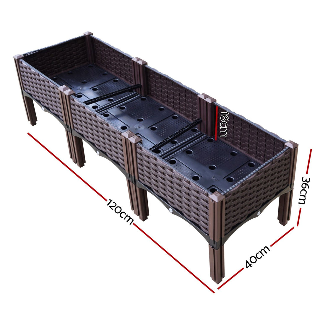 Green Fingers PP Raised Garden Bed Planter Box 120cm