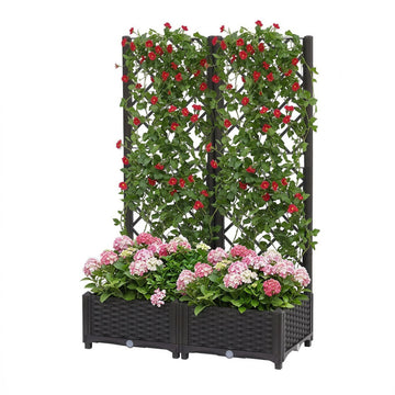 Green Fingers Vertical Garden Planter Elevated Self Watering 122cm Brown