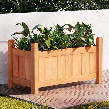 Green Fingers Wooden Raised Garden Bed Planter 60cm Fir Wood