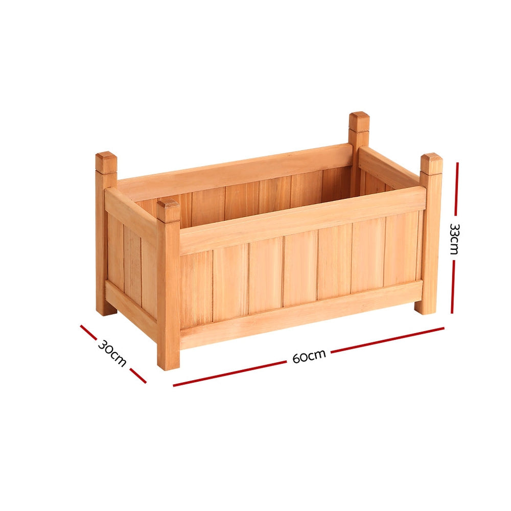 Green Fingers Wooden Raised Garden Bed Planter 60cm Fir Wood