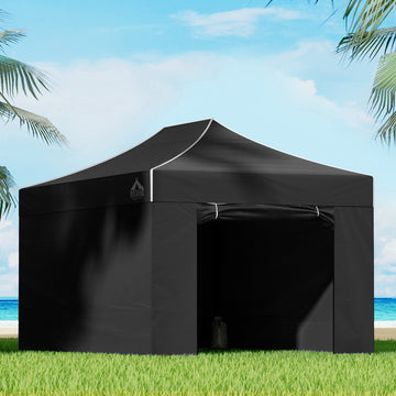 Instahut Pop Up Gazebo 3x4.5m 500D Oxford UV Water Resistant Black