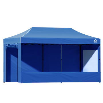 Instahut Pop Up Marquee Gazebo 3x6m UV Water Resistant Folding Blue