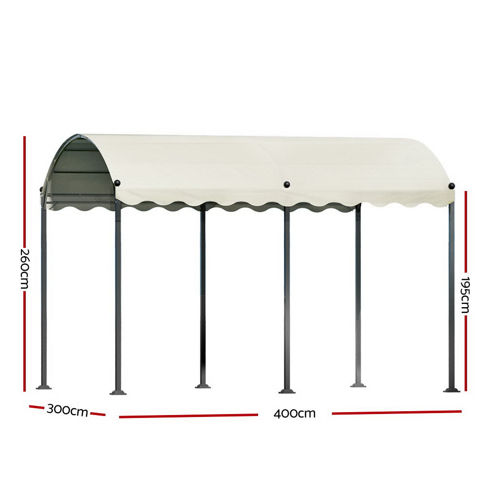 Instahut Gazebo 4x3m Outdoor Wedding Event Beige