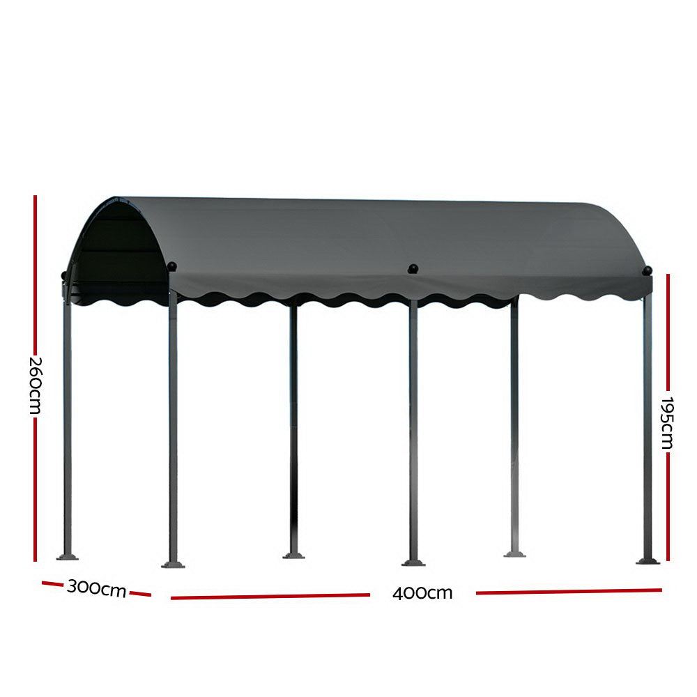 Instahut Gazebo 4x3m Outdoor Wedding Event Grey