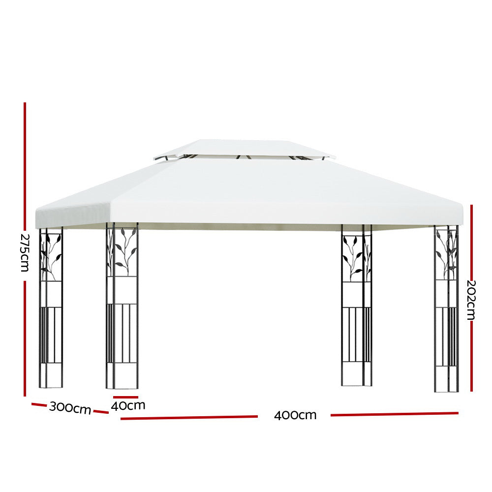 Instahut Gazebo 4x3m Outdoor Wedding Event White