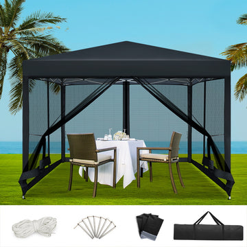 Instahut Pop Up Gazebo 3x3m UV Resistant Outdoor Camping Tent Shade Black