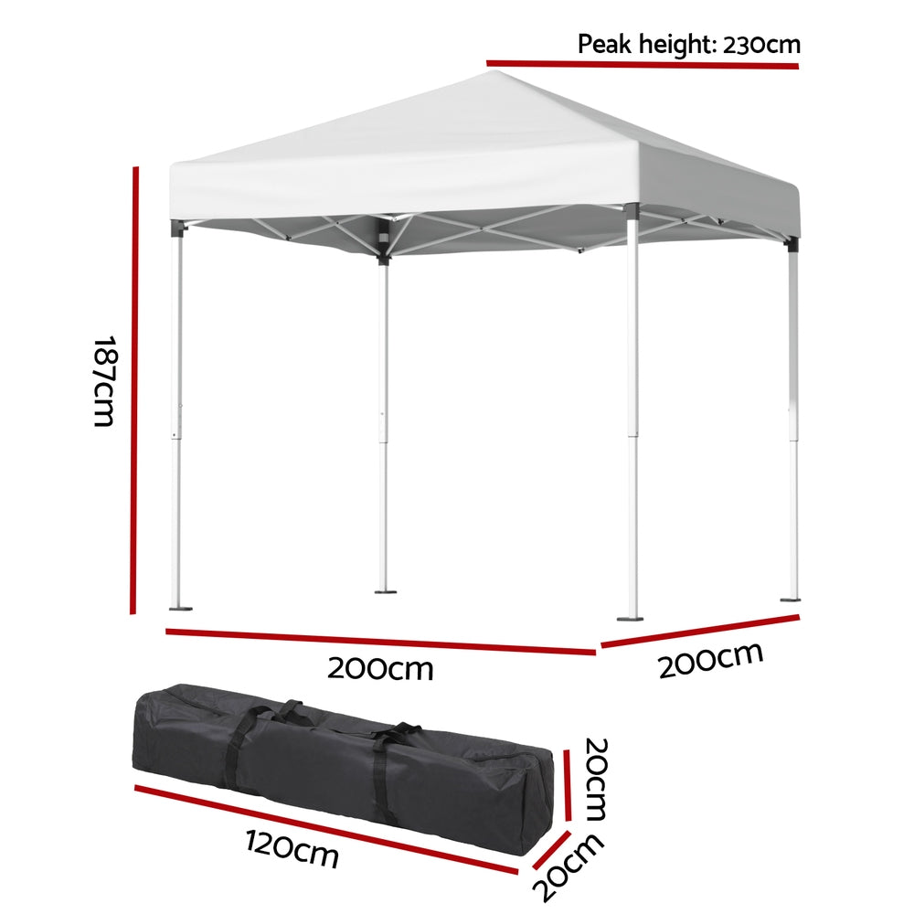 Instahut Pop Up Gazebo 2x2m White UV Resistant Portable Outdoor
