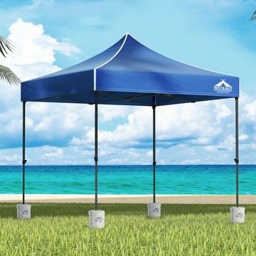 Instahut Pop Up Gazebo 3x3m 500D Oxford Base Pods Blue