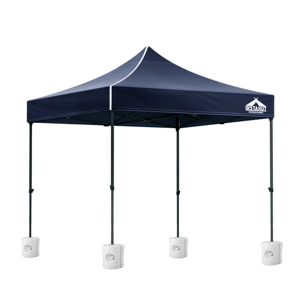 Instahut Pop Up Gazebo 500D Oxford 3x3m Navy with Base Pods