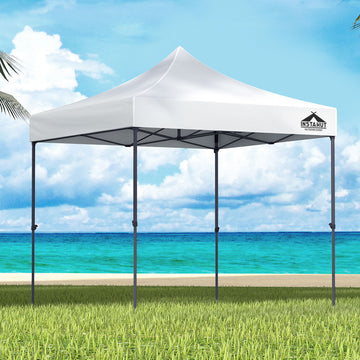 Instahut Pop Up Marquee Gazebo 3x3m UV Water Resistant Folding White