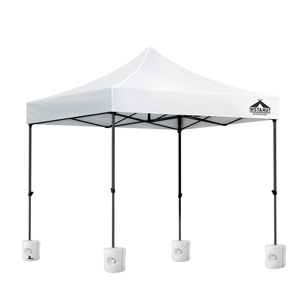 Instahut Pop Up Gazebo 500D Oxford 3x3m White with Base Pods