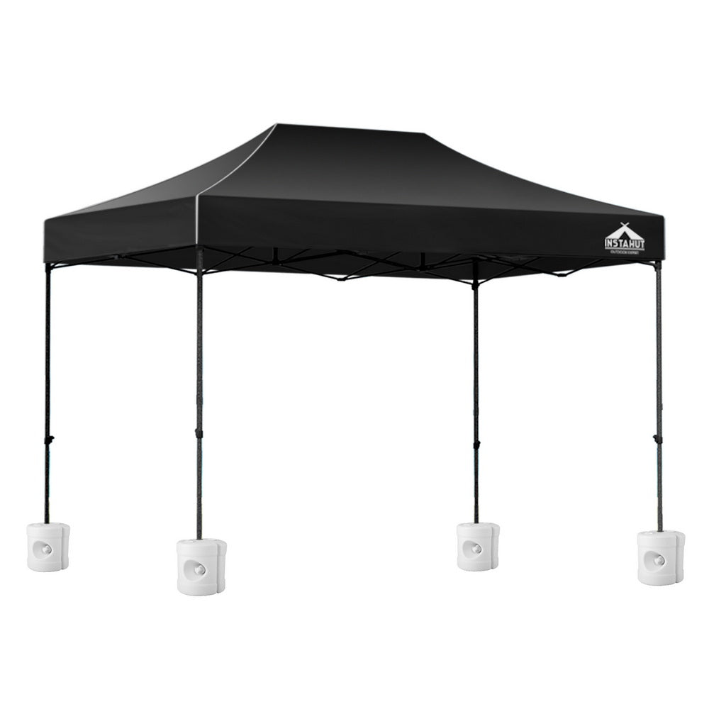 Instahut Pop Up Gazebo 500D Oxford 3x4.5m with Base Pods Black