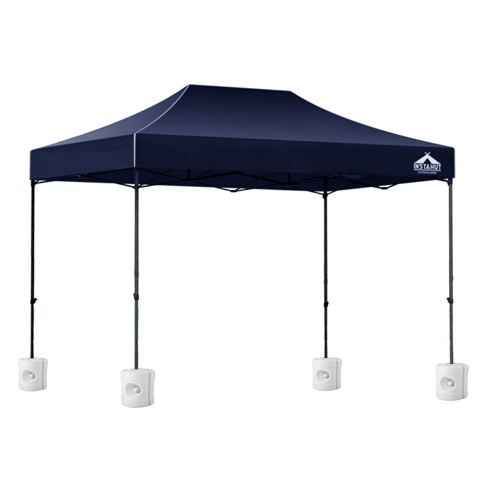 Instahut Pop Up Gazebo 3x4.5m with Base Pods Navy UV Resistant