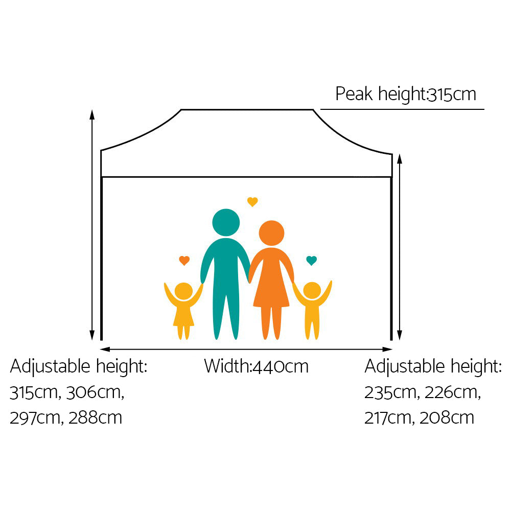 Instahut Pop Up Gazebo 500D Oxford 3x4.5m White UV Resistant