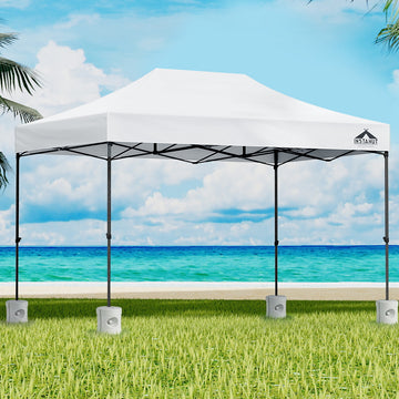Instahut Pop Up Gazebo 3x4.5m 500D Oxford Base Pods White