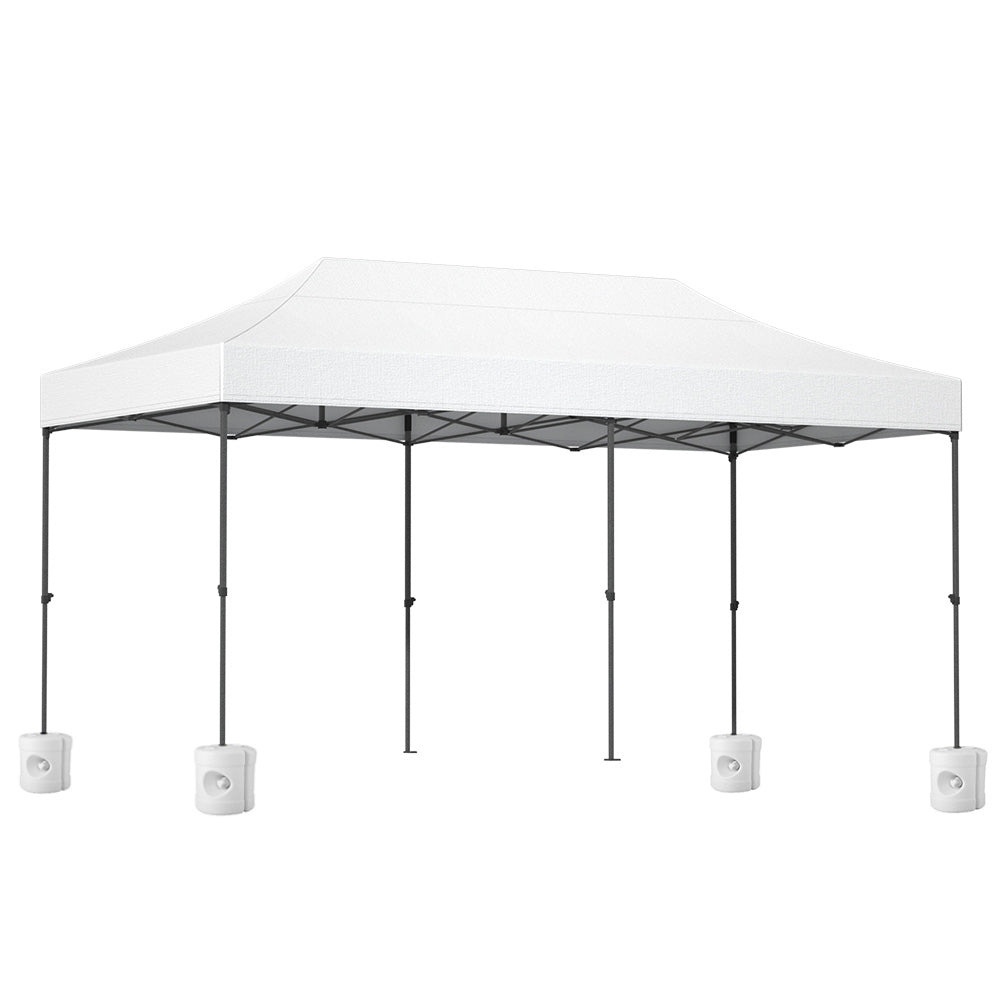 Instahut Pop Up Gazebo 500D Oxford 3x6m White with Base Pods