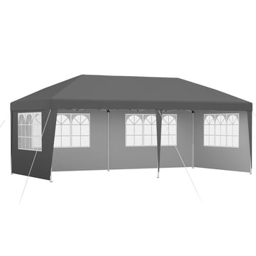 Instahut Pop Up Marquee Gazebo 3x6m Wedding Outdoor UV Water Resistant Grey