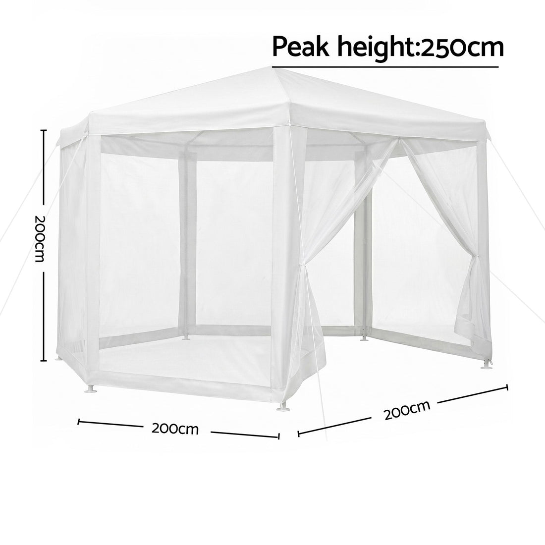 Instahut Hexagonal Gazebo 2x2m Navy UV Resistant Outdoor Wedding Party Marquee